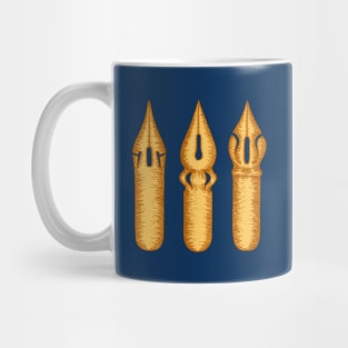 Dip Pen Nibs (Navy and Yellow Ochre) Mug